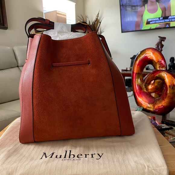 Mulberry Small Millie in Rust Suede & Silky Calf with pouch - Picture 6 of 9